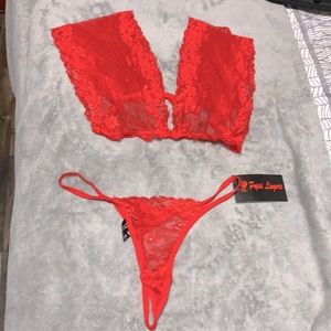 Popsi Lingerie, lace bralette and panty, size L